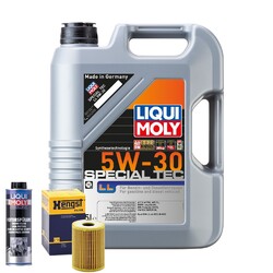 Motoröl 5W30 LIQUI MOLY Special Tec Ll 5L+HENGST Ölfilter +Spülung
