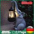 Solarleuchte Außenlampe Dekoleuchte LED Elefant grau Skulptur Tierfigur Garten