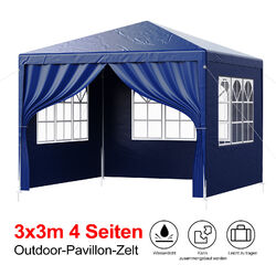 Pavillon 3x3/4/6M WASSERDICHT Garten Partyzelt Bier Zelt mit 4 Seitenwände DHL