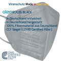 100x atemious PRO 2 BLACK FFP2 Maske schwarz EN 149:2001+A1:2009 CE 2233 