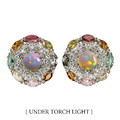 925 Sterling Silber Ohrringe Feuer Opal 7mm Turmalin Natürlich Edelstein Schmuck