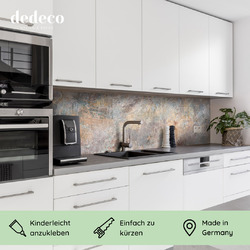 Küchenrückwand Rost V2, 60×220–280cm zum Kleben fugenlos Alu / PVC / Acryl