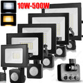 LED Fluter mit Bewegungsmelder / Stecker 10W-500Watt Außen Strahler Scheinwerfer