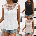 Damen Spitze Tank Tops Sommer Trägershirt Camisole Ärmellos Oberteile Weste DE