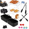 19X Heißluftfritteuse Airfryer Zubehör für Ninja Foodi AF300EU AF400EU 7.6L-9.5L