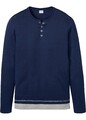 Langarmshirt 2 in1 Optik Gr. 52/54 (L) Blau Herrenshirt Baumwoll-Shirt Neu*