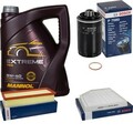 BOSCH Inspektionspaket MANNOL 5L 5W-40 Extreme für Audi A4 Avant 8K5 B8 8K2