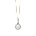 Opal und Diamant Surround Anhänger 9kt Gelbgold 375 gepunzt British Made