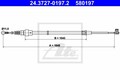 ATE (24.3727-0197.2) Handbremsseil, Handbremszug für SEAT SKODA VW