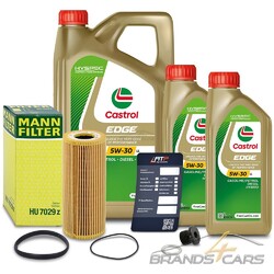 MANN-FILTER ÖLFILTER+7L CASTROL EDGE 5W-30 LL FÜR AUDI A4 B7 8E 3.2 FSI BJ 06-08# # # INKL. ÖLABLASS-SCHRAUBE MIT DICHTRING # # #