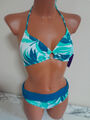 Box#39 Lascana 2tlg Bademode Neckholder Bikini XS 34 C grün weiß Beach Badeanzug