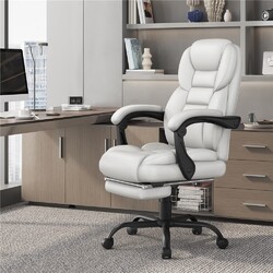 Chefsessel Schreibtischstuhl ergonomischer Bürostuhl mit Fußstütze Computerstuhl