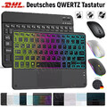 QWERTZ Bluetooth Tastatur Maus Kompatibel mit Android/Windows/iPad iOS Tablet DE