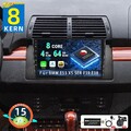 DAB+ 8Kern 4+64GB Android 15 Autoradio GPS Carplay BT Für BMW E53 X5 5ER E39 E38