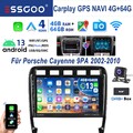 DAB+ 64G Autoradio CarPlay GPS Navi Android 13 Für Porsche Cayenne 9PA 2002-2010
