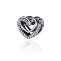 Echt 925 Sterling Silber Charm Bead Herz Liebe Zuneigung Anhänger Zirkonia NEU