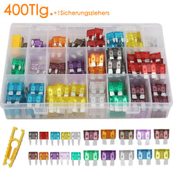 400 Stk Auto KFZ Sicherung Set 2-40A Mini Flachsicherungen Sortiment 11+19 mm DE