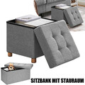 Sitzhocker Sitzwürfel mit Stauraum Fußbank Truhen Aufbewahrungsbox faltbar 38cm