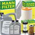 MANN INSPEKTIONSPAKET passend für 3.0 TDI AUDI A6 C7 A7 4G+ORIGINAL 0W30 MOTORÖL