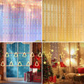 LED Lichtervorhang Innen Beleuchtung Lichterkette Fenster Xmas Hochzeit 8 Modi