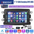 DAB+ Android 13 2+64G Autoradio Carplay GPS NAVI Für Dacia Duster Dokker Sandero