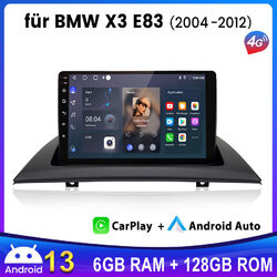 6+128G Carplay Für BMW X3 E83 2004-12 Android 13 Autoradio GPS Navi SWC 8Kern BT