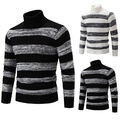 Winter Männer Turtleneck Pullover Classic gestreifte Mode Strick Pullover