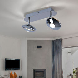 Deckenlampe Deckenleuchte Spotleuchte 2 flammig Spots beweglich Chrom LED 25cm