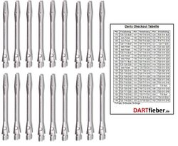 Ersatz Alu Shaft für Dart Pfeile - 18 Stück (6 Set) + Checkout Karte