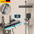 Duschset Duscharmatur Duschsystem Regendusche LCD Mischbatterie Kopfbrause Grau