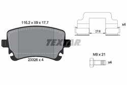 Textar TEXTAR BREMSBELÄGE HINTEN AUDI A4 A6 A8 + VW MULTIVAN TRANSPORTER T5 BREM