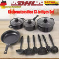 Topfset Kochtopf Set Antihaft Kochgeschirr Set 13-tlg Induktion m/Glasdeckel