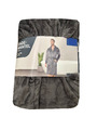 Bademantel Herren Gr. M dunkelgrau Saunamantel  Fleece Morgenmantel Mikrofaser