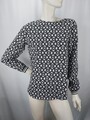 ETERNA Damen Shirtbluse Bluse 100 % Baumwolle gemustert Gr. 38 Schwarz Weiß
