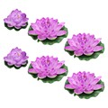  6 PCS Künstliche Lotusblumen Teichpflanzen Wasserlilien Teichblumendekoration