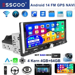DAB Android 14 4+64G Apple Carplay 1DIN 6.9" Autoradio Mit Bluetooth GPS Nav RDS