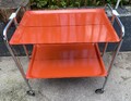Servierwagen Teewagen Dinett 60er 70er Rollwagen Vintage Bar ,Orange, Chrom