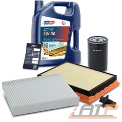 INSPEKTIONSPAKET FILTERSATZ SET A+5L EUROLUB 5W-30 FÜR FORD FIESTA 5 1.3 1.6# 3x FILTER+SCHRAUBE+5L EUROLUB MULTITEC SAE 5W/30 #