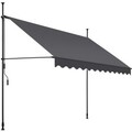 Klemmmarkise mit Handkurbel, höhenverstellbar Klemmmarkise schwarz/grau B-Ware