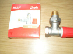 1 x Danfoss Ventilgehäuse RA-N 15 R  1/2" Eck matt vernickelt