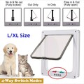 4-Wege Katzenklappe Katzentür Hundeklappe L/XL Eingangskontrolle System Hunde