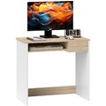 HOMCOM Kompakter Computertisch mit Tastaturablage Schublade Arbeitszimmer Büro Arbeit, Eiche
