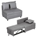 Schlafsessel 3-in-1 Ausziehbares 2 Sitzer Schlafsofa mit Bettfunktion Dunkelgrau