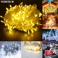 LED Eisregen Lichterkette Vorhang Außen Eiszapfen 100/200/300 LEDs Warmweiß