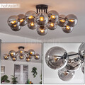 Wohn Schlaf Zimmer Kugelleuchte Rauchglas Flur Leuchte Decken Lampe 12-flammig