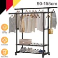 Kleiderständer auf Rollen Schwerlast-Garderobenständer ausziehbare Kleiderstange