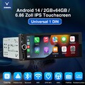 Android 14 1 DIN Autoradio 6.86" Carplay GPS Navi USB Typ-C WIFI RDS BT FM 4+64G