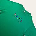 Vintage grünes T-Shirt Herren XL süß bestickt Vogelhaus Amboss 90er USA