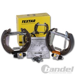 TEXTAR BREMSBACKEN MIT RADBREMSZYLINDER passend für OPEL AGILA A