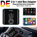 2 in 1 Wireless Carplay Adapter USB Dongle Box für Apple CarPlay/Android Auto DE